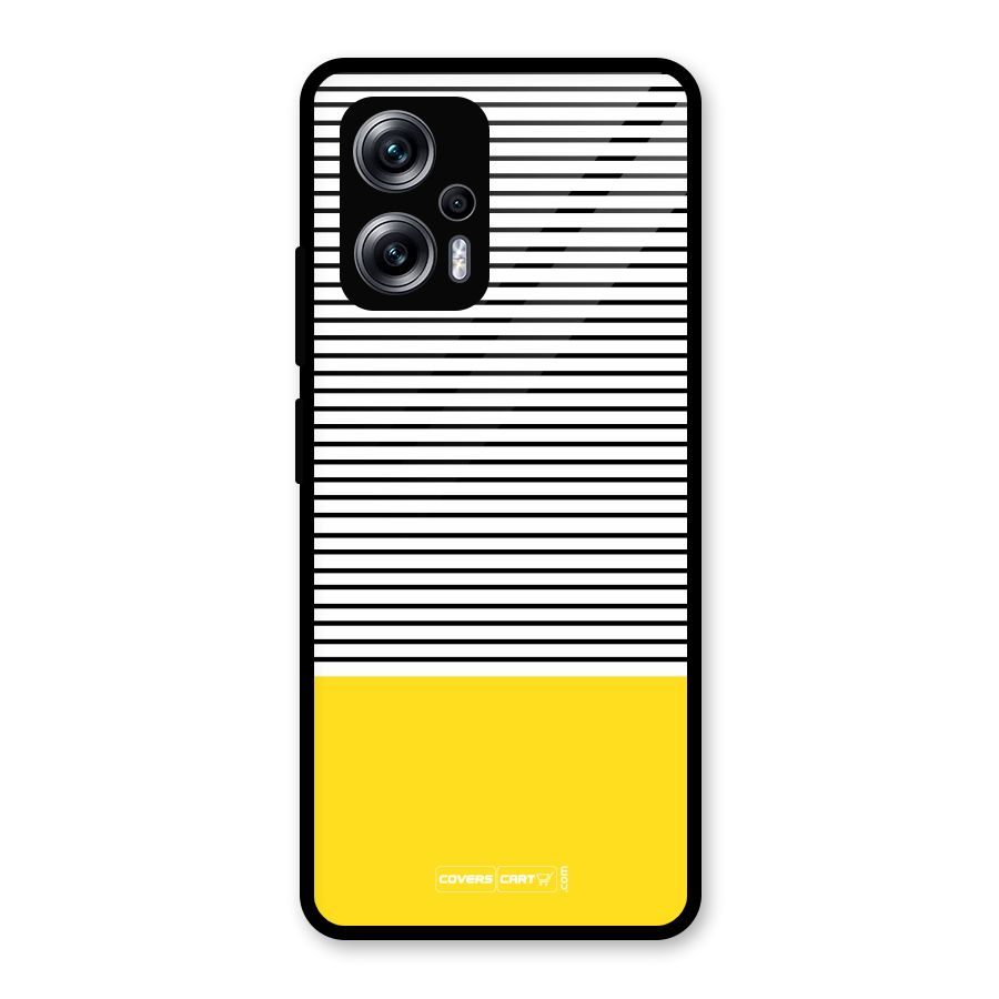 Bright Yellow Stripes Glass Back Case for Redmi K50i