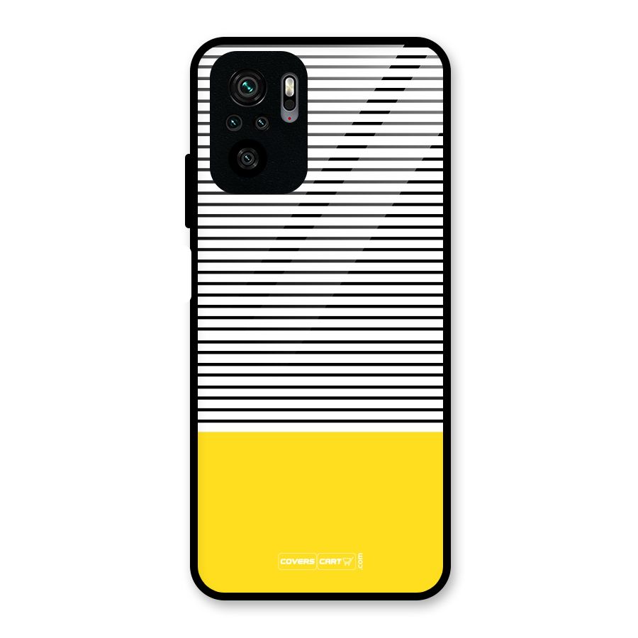 Bright Yellow Stripes Glass Back Case for Redmi Note 10S