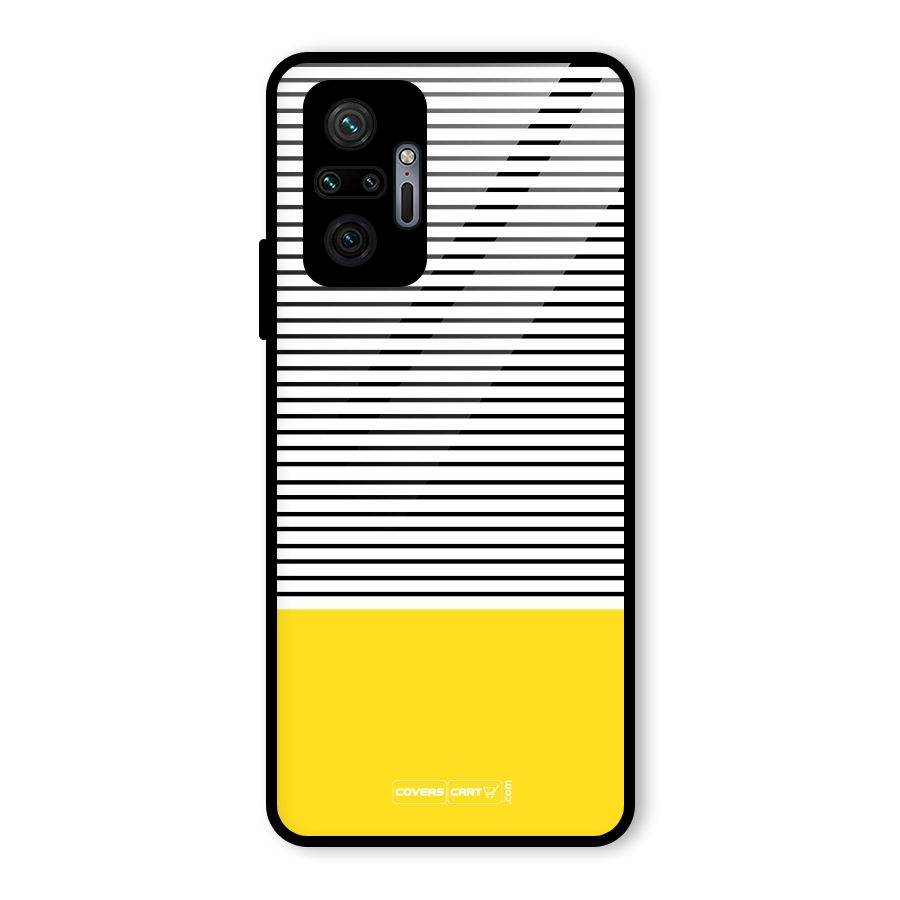 Bright Yellow Stripes Glass Back Case for Redmi Note 10 Pro