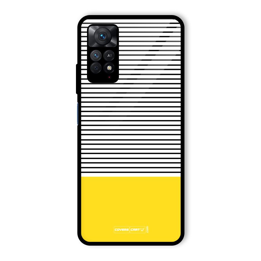 Bright Yellow Stripes Glass Back Case for Redmi Note 11 Pro
