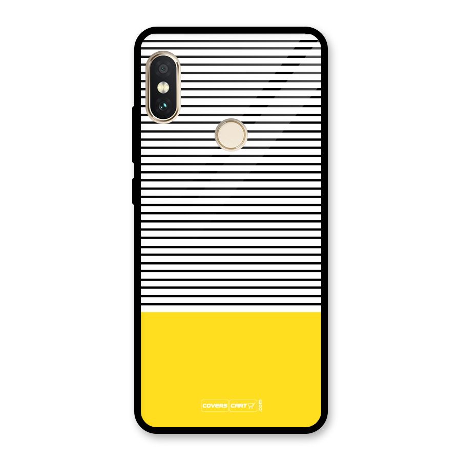 Bright Yellow Stripes Glass Back Case for Redmi Note 5 Pro