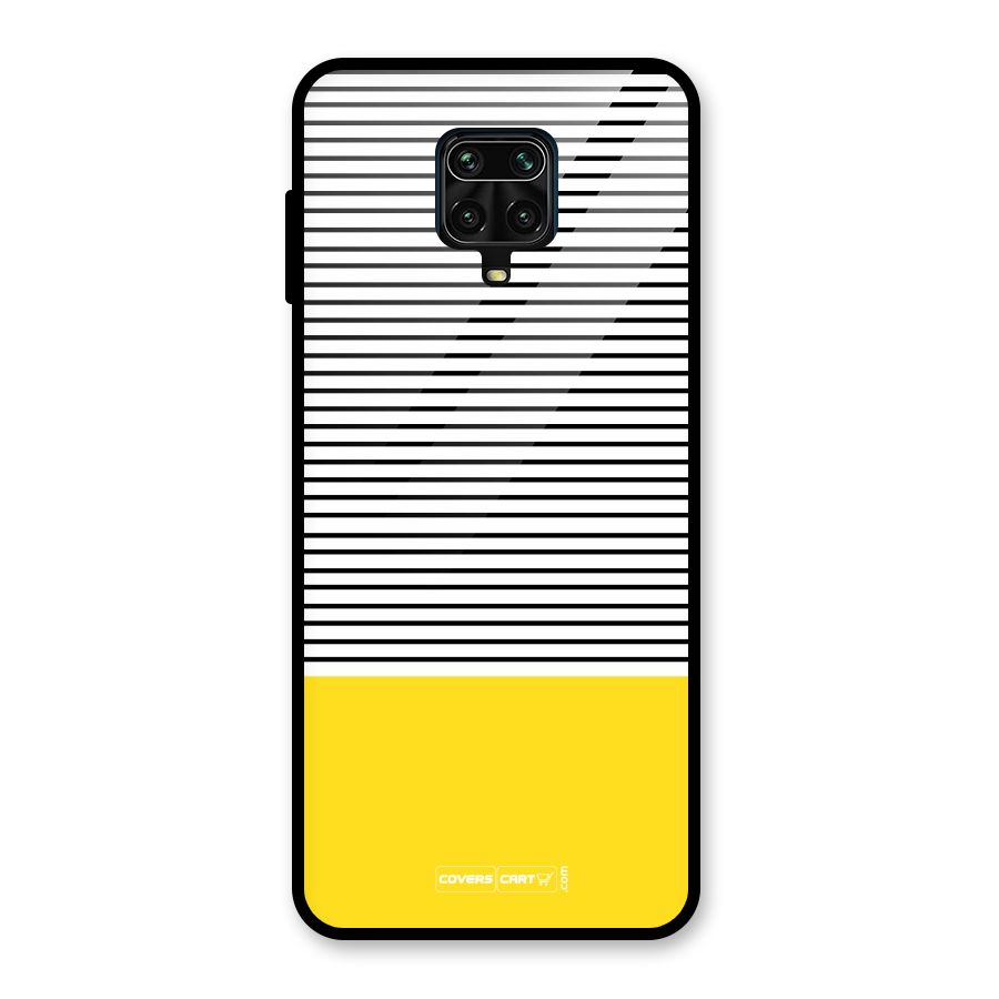 Bright Yellow Stripes Glass Back Case for Redmi Note 9 Pro Max