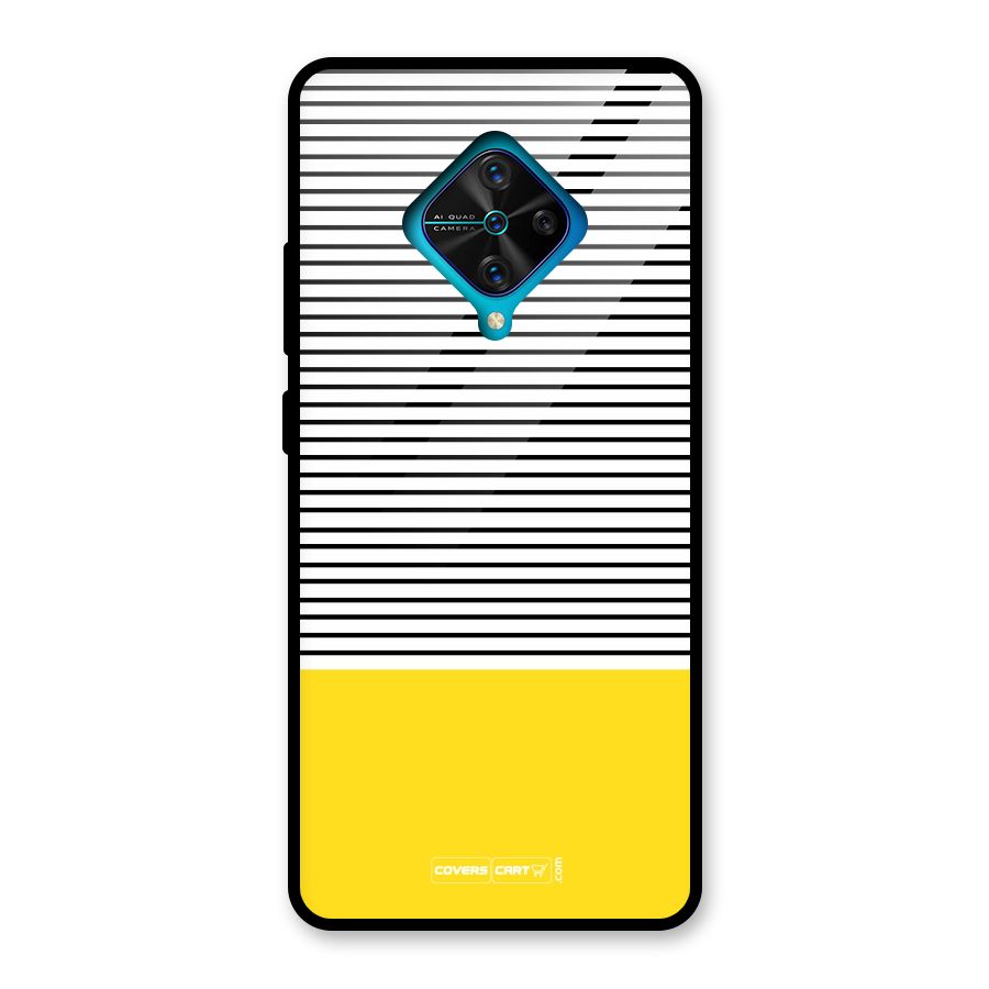Bright Yellow Stripes Glass Back Case for Vivo S1 Pro