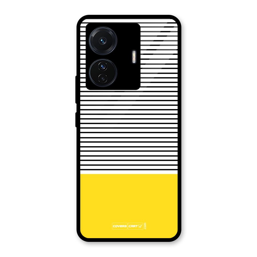 Bright Yellow Stripes Glass Back Case for Vivo T1 Pro