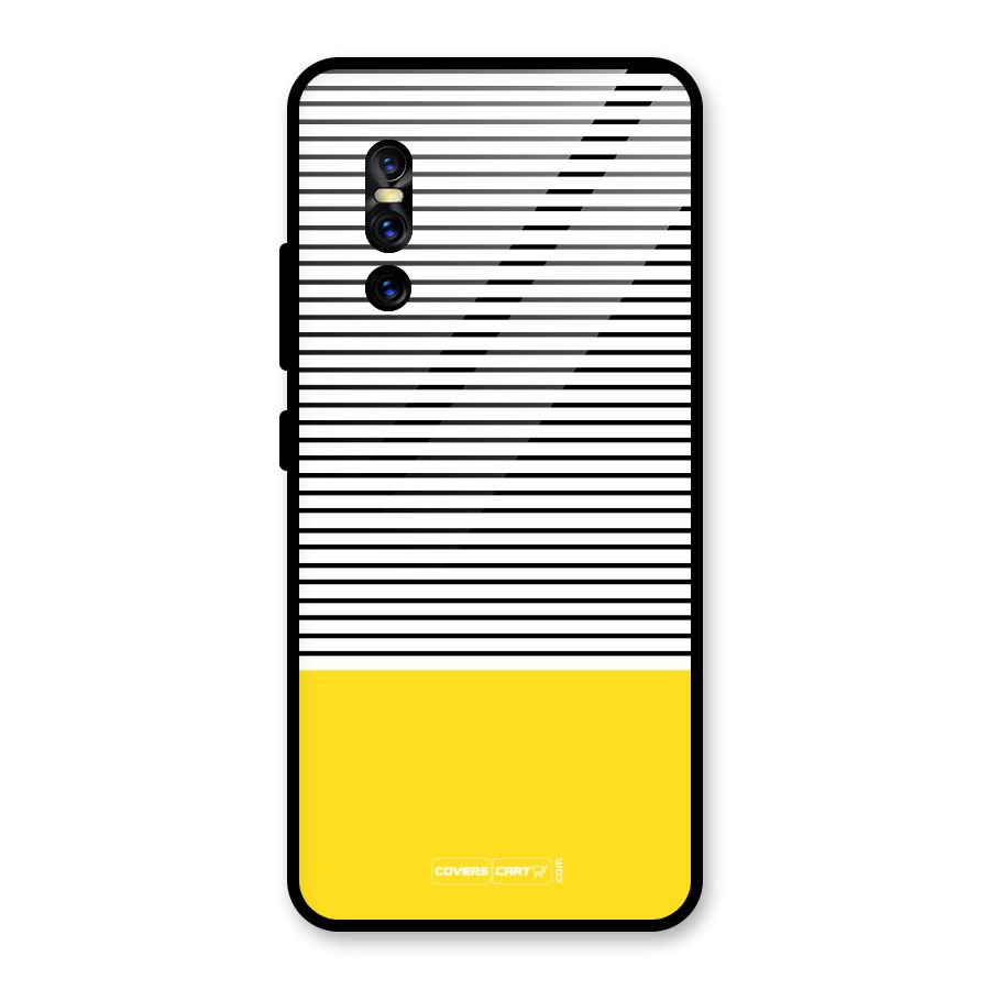 Bright Yellow Stripes Glass Back Case for Vivo V15 Pro
