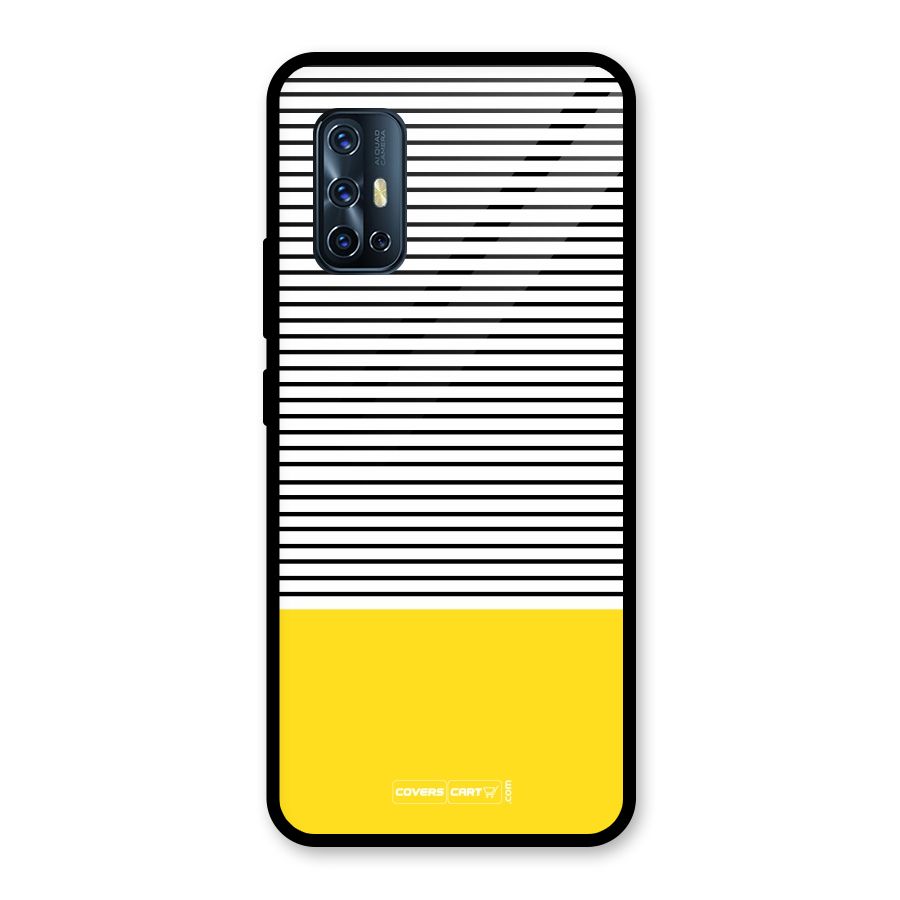 Bright Yellow Stripes Glass Back Case for Vivo V17