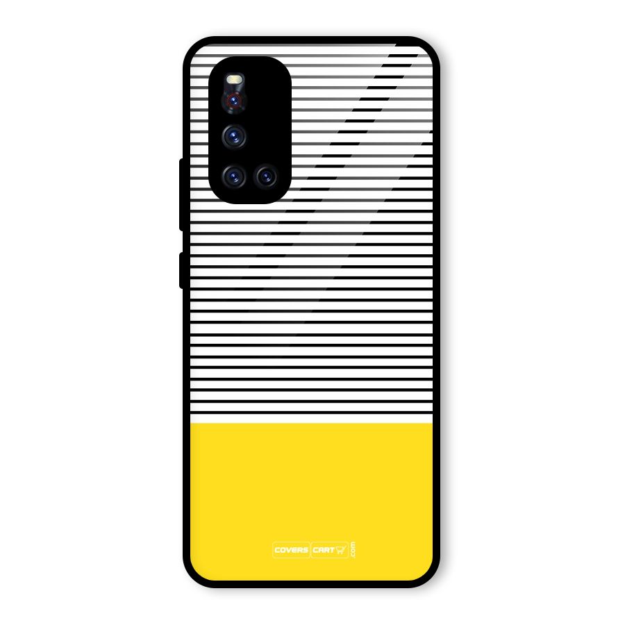 Bright Yellow Stripes Glass Back Case for Vivo V19