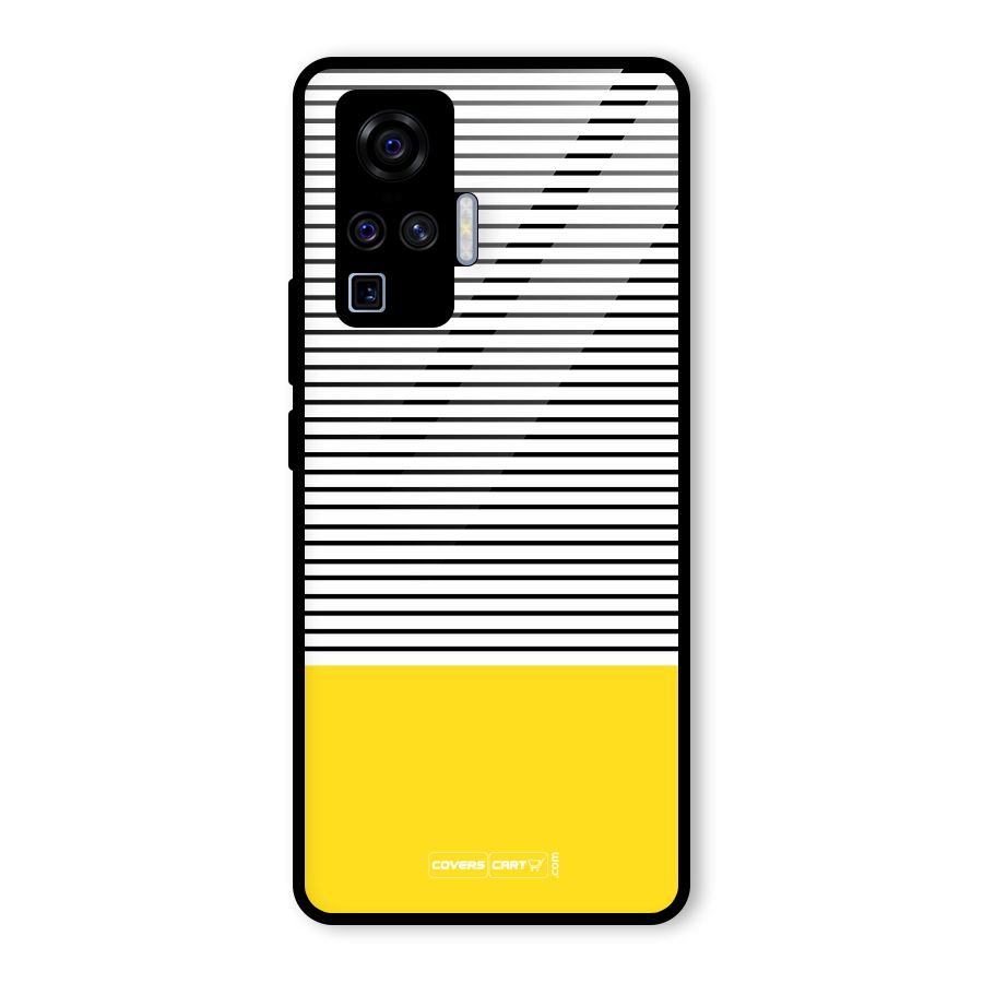 Bright Yellow Stripes Glass Back Case for Vivo X50 Pro