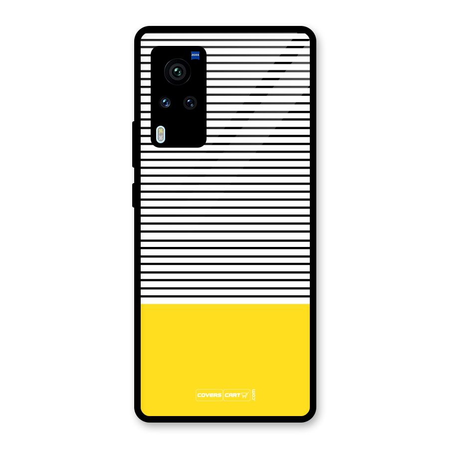Bright Yellow Stripes Glass Back Case for Vivo X60 Pro