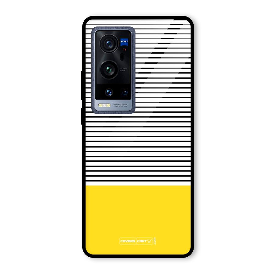 Bright Yellow Stripes Glass Back Case for Vivo X60 Pro Plus