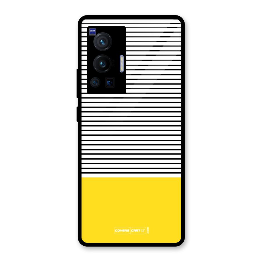 Bright Yellow Stripes Glass Back Case for Vivo X70 Pro