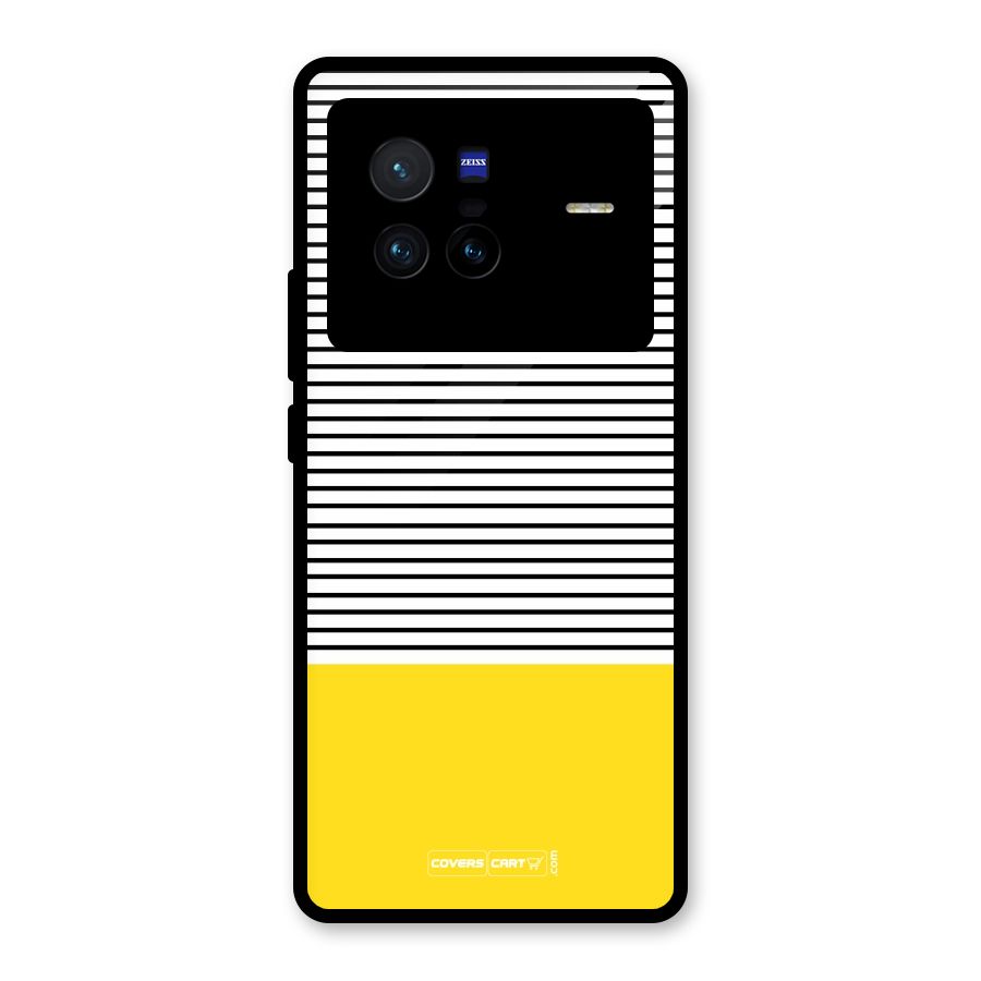 Bright Yellow Stripes Glass Back Case for Vivo X80