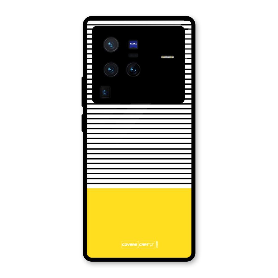 Bright Yellow Stripes Glass Back Case for Vivo X80 Pro