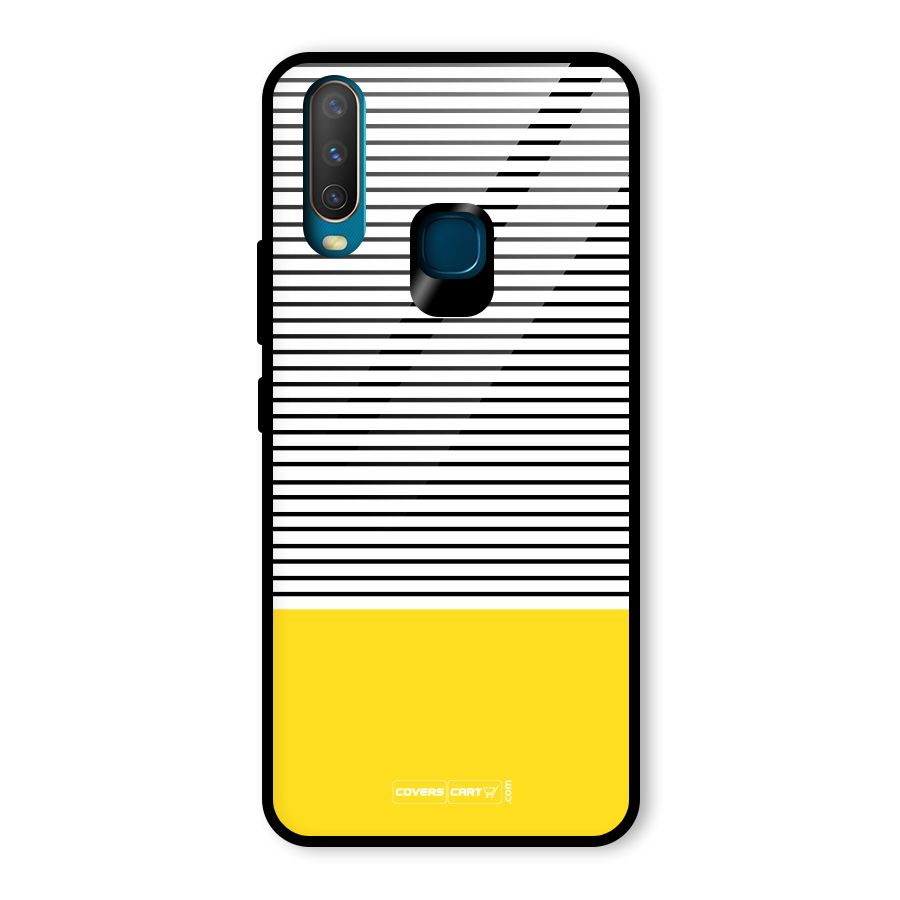 Bright Yellow Stripes Glass Back Case for Vivo Y12