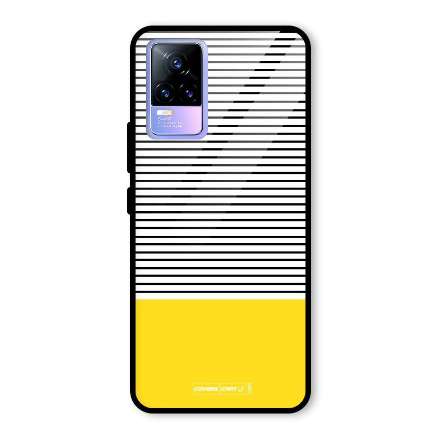 Bright Yellow Stripes Glass Back Case for Vivo Y73