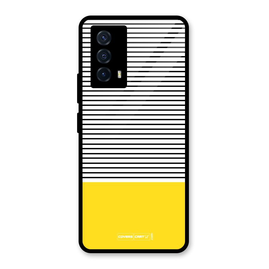 Bright Yellow Stripes Glass Back Case for Vivo iQOO Z5