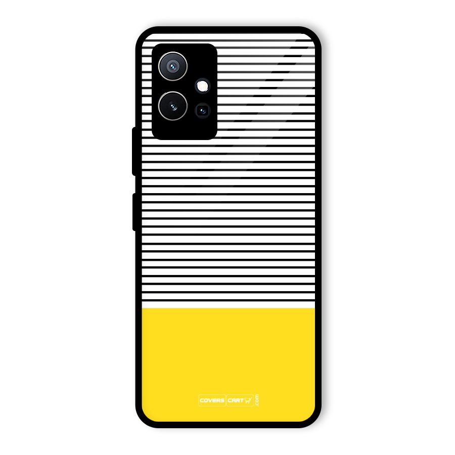 Bright Yellow Stripes Glass Back Case for Vivo iQOO Z6