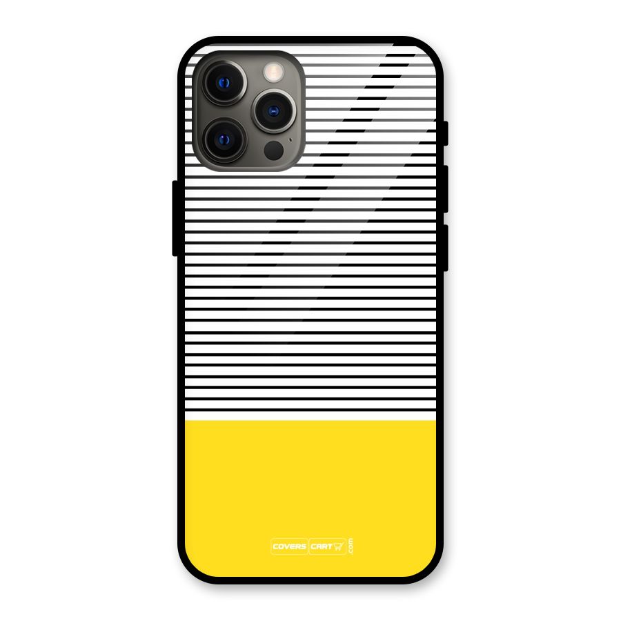 Bright Yellow Stripes Glass Back Case for iPhone 12 Pro Max