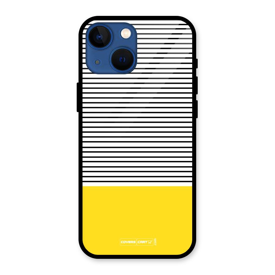 Bright Yellow Stripes Glass Back Case for iPhone 13 Mini