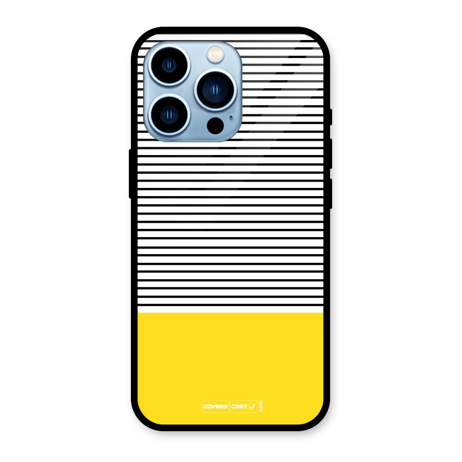Bright Yellow Stripes Glass Back Case for iPhone 13 Pro