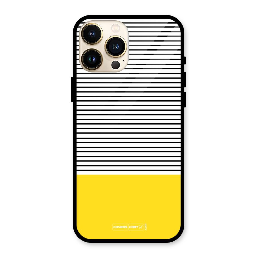 Bright Yellow Stripes Glass Back Case for iPhone 13 Pro Max