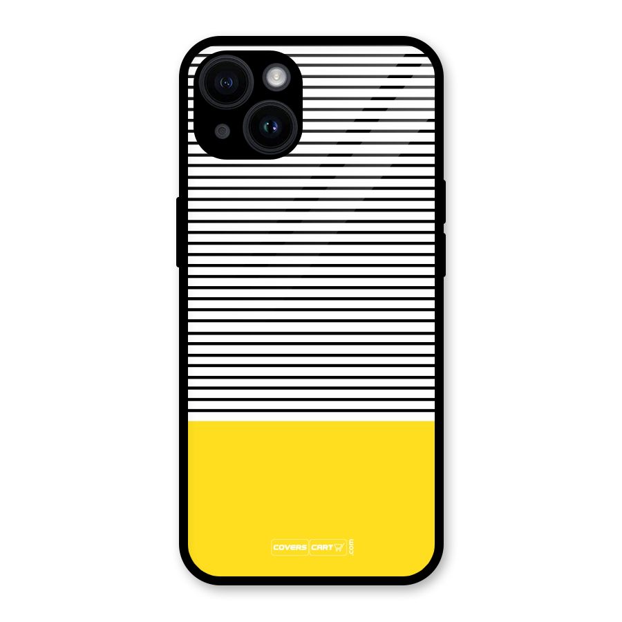 Bright Yellow Stripes Glass Back Case for iPhone 14