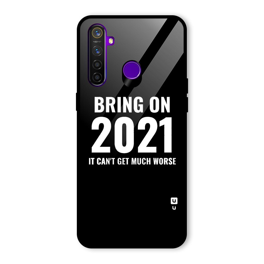 Bring On 2021 Glass Back Case for Realme 5 Pro