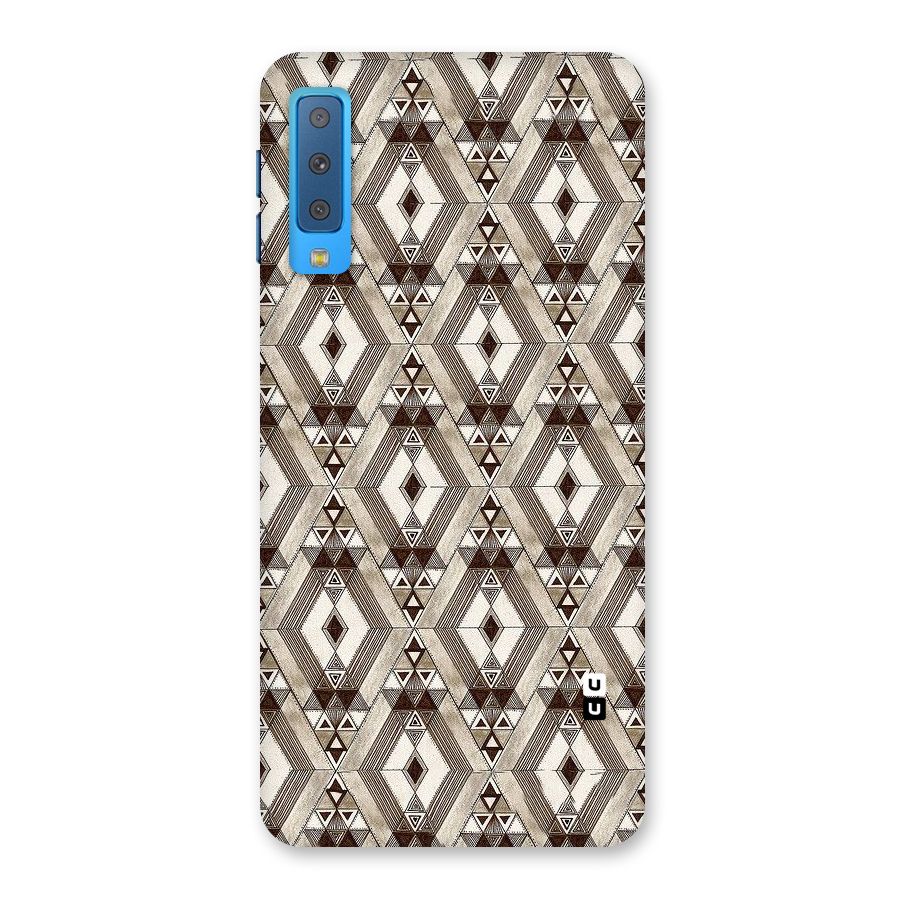 Brown Abstract Design Back Case for Galaxy A7 (2018)