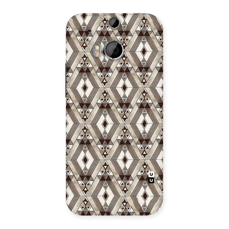 Brown Abstract Design Back Case for HTC One M8