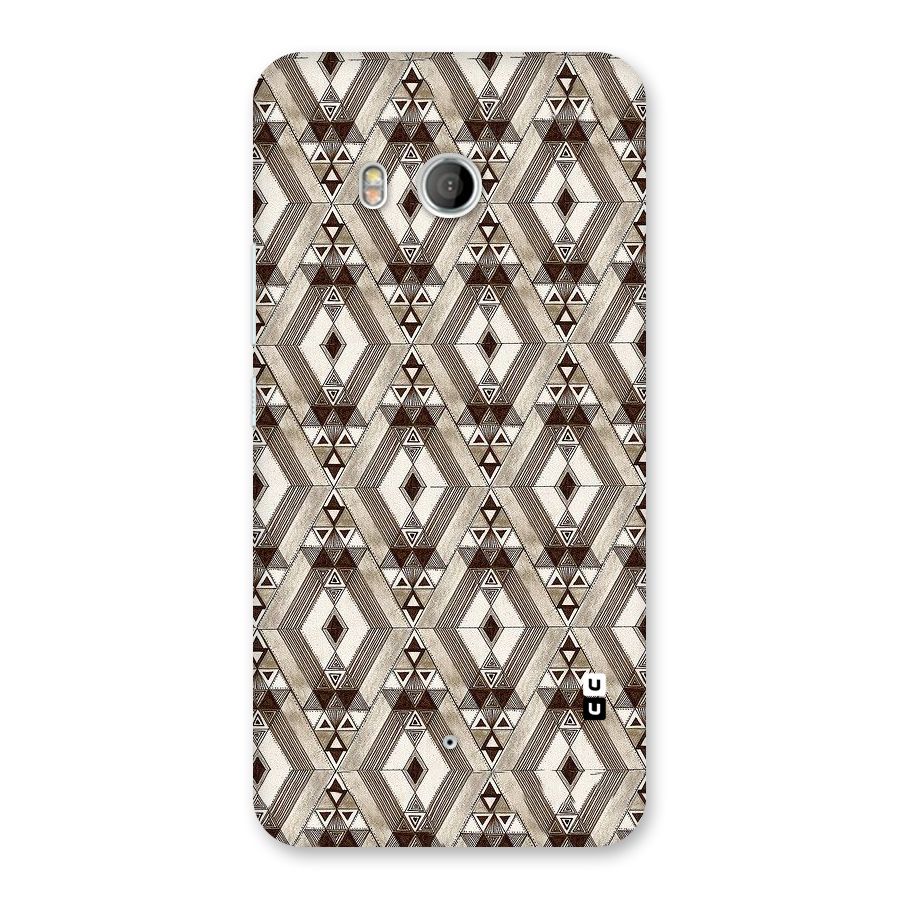 Brown Abstract Design Back Case for HTC U11