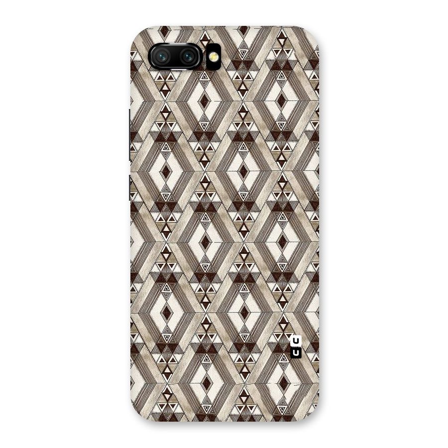 Brown Abstract Design Back Case for Honor 10