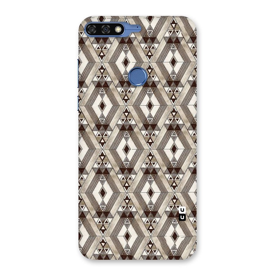Brown Abstract Design Back Case for Honor 7C