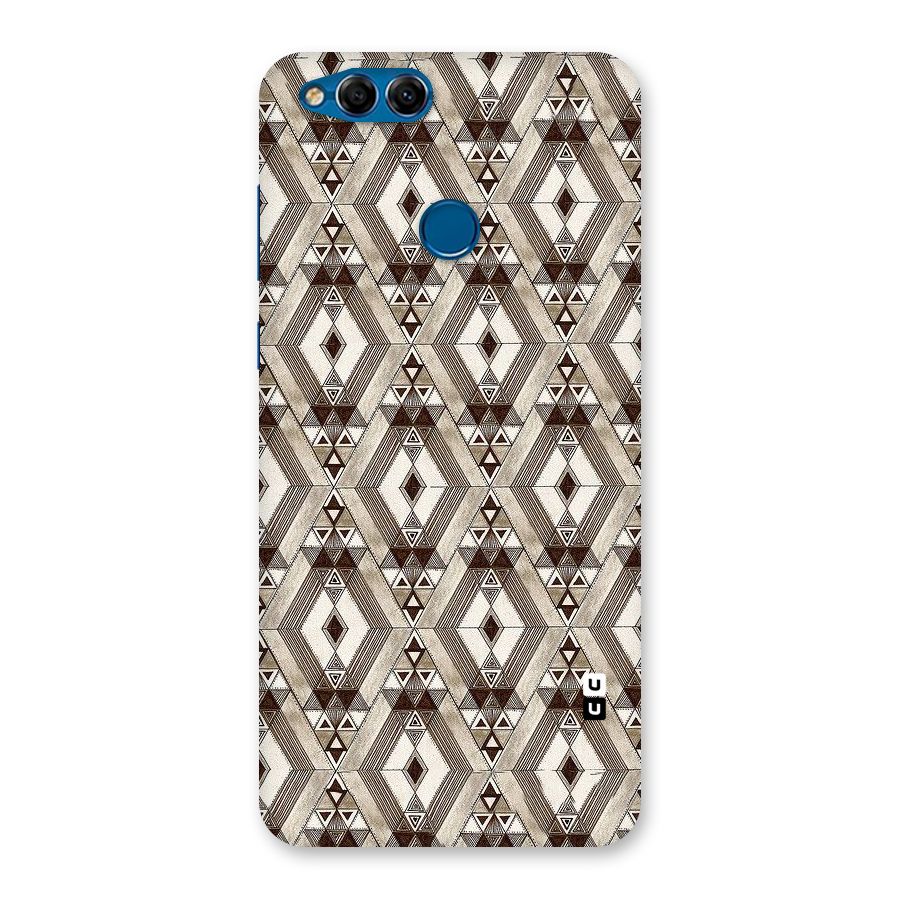 Brown Abstract Design Back Case for Honor 7X