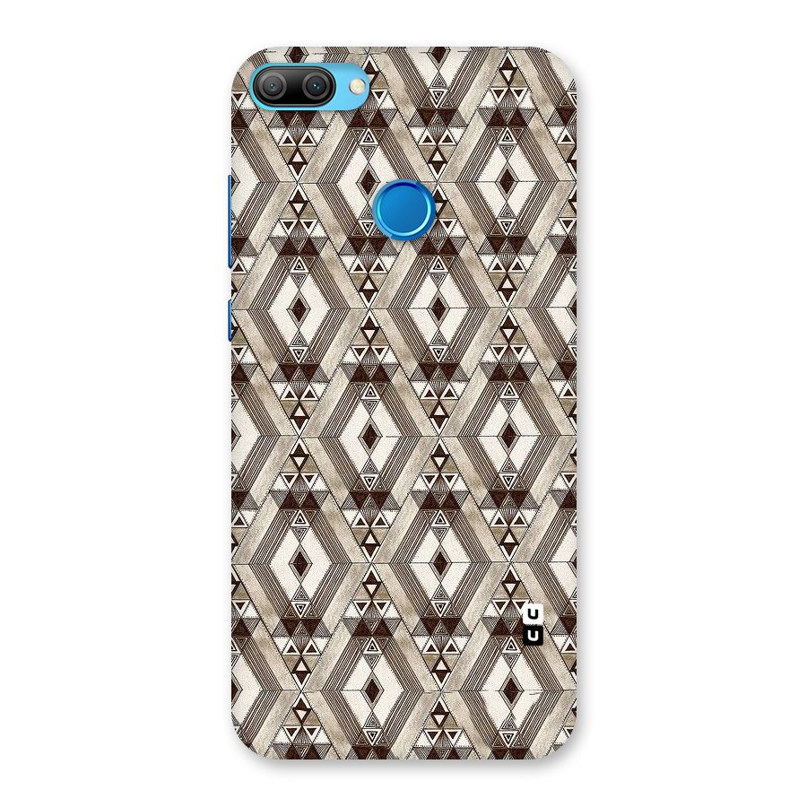 Brown Abstract Design Back Case for Honor 9N