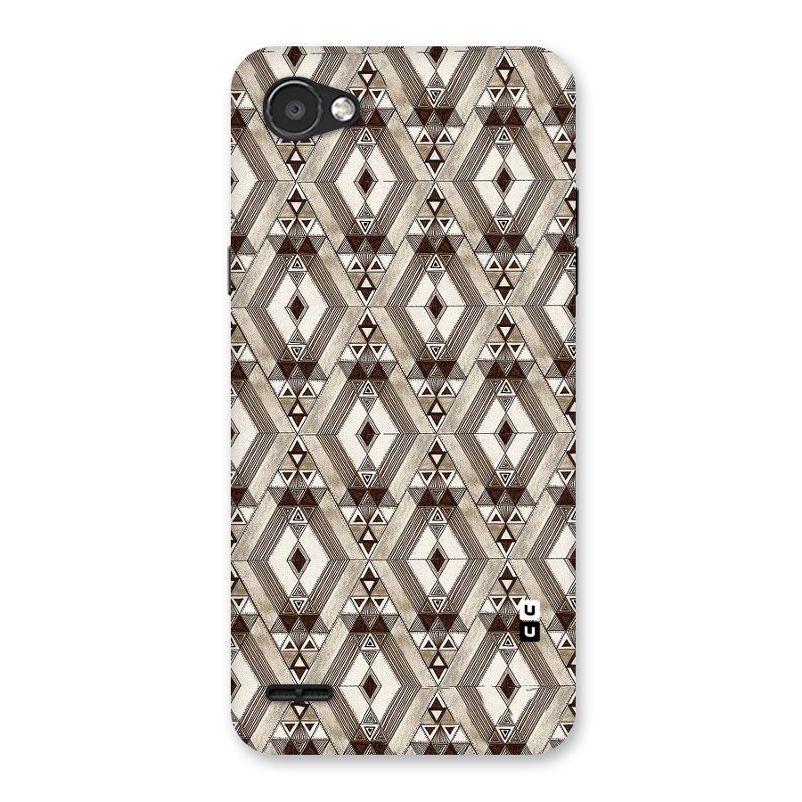 Brown Abstract Design Back Case for LG Q6