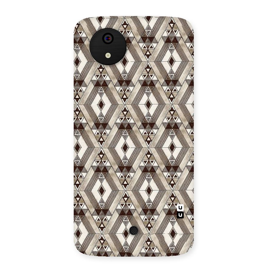 Brown Abstract Design Back Case for Micromax Canvas A1