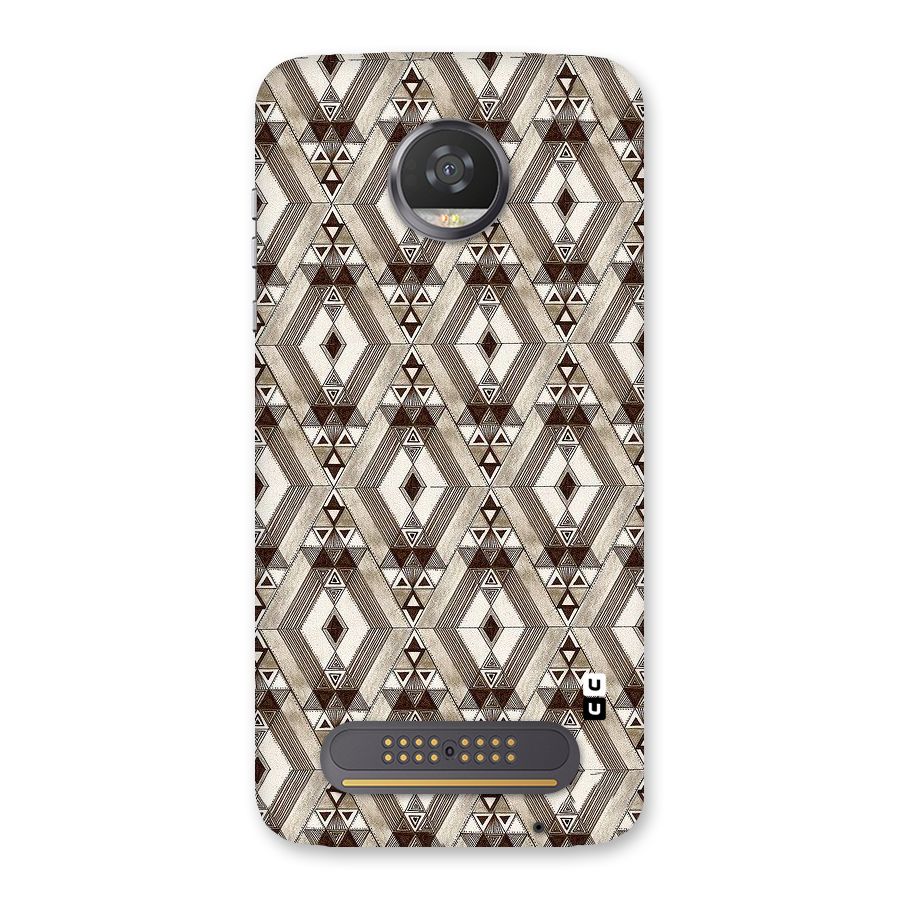 Brown Abstract Design Back Case for Moto Z2 Play