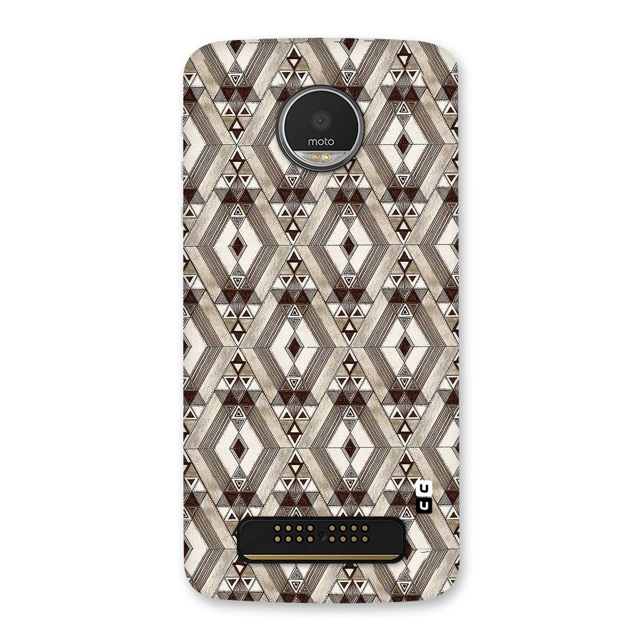 Brown Abstract Design Back Case for Moto Z Play