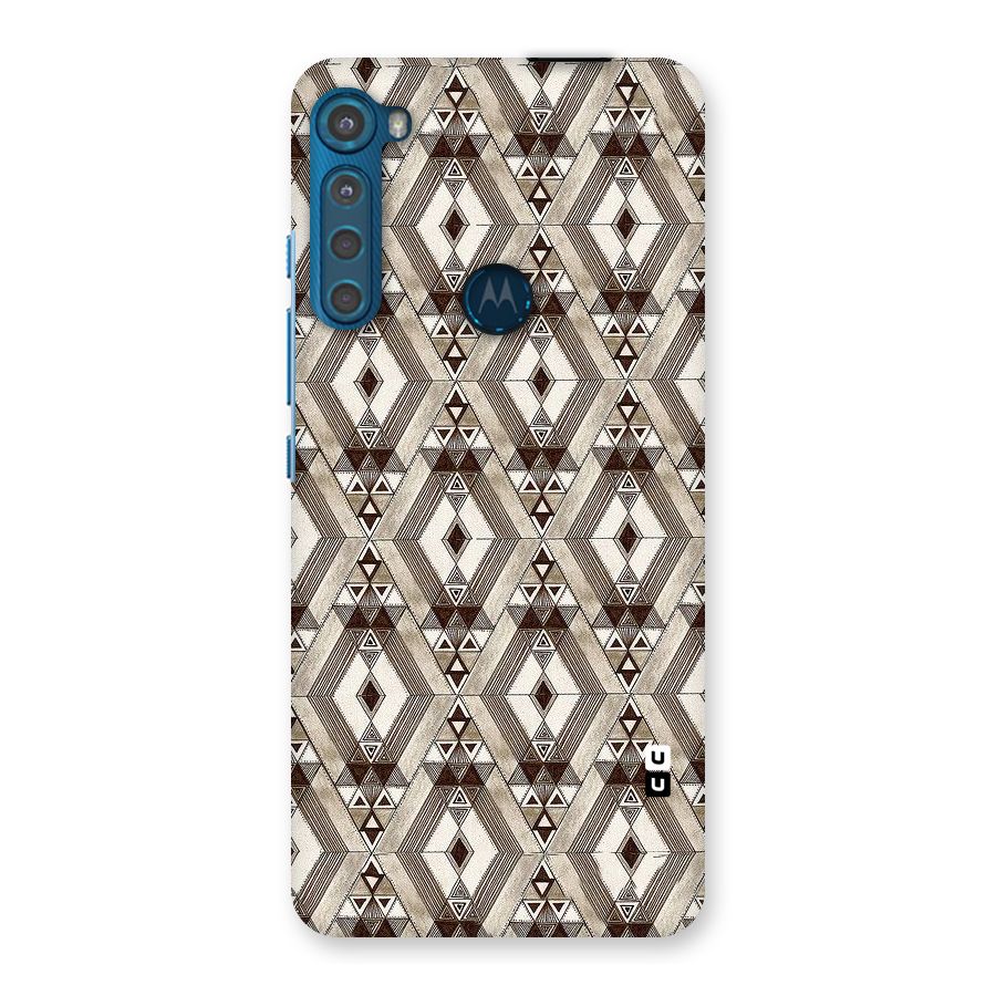 Brown Abstract Design Back Case for Motorola One Fusion Plus