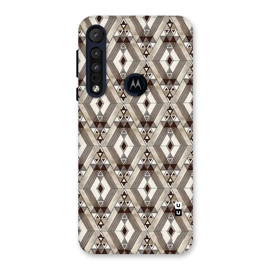 Brown Abstract Design Back Case for Motorola One Macro