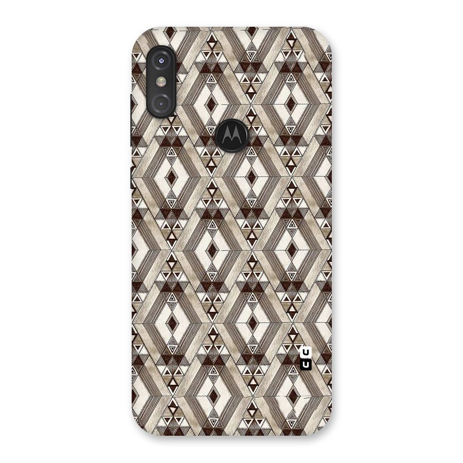 Brown Abstract Design Back Case for Motorola One Power