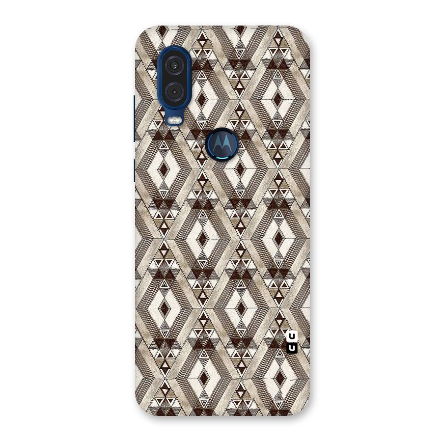 Brown Abstract Design Back Case for Motorola One Vision