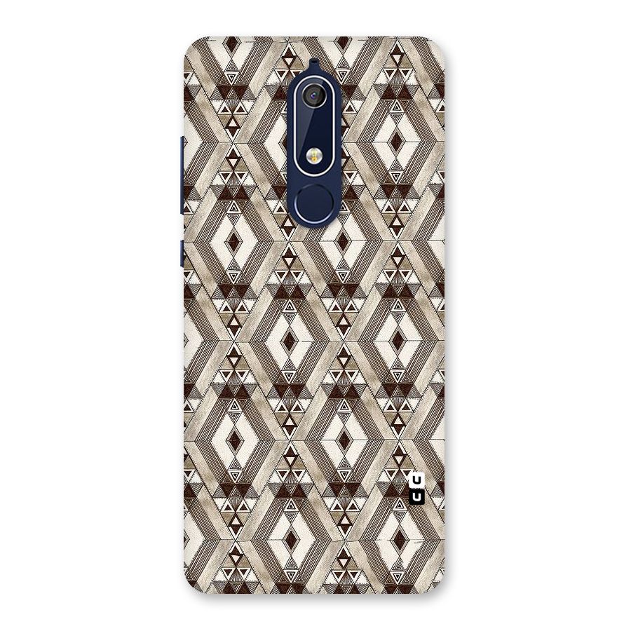 Brown Abstract Design Back Case for Nokia 5.1