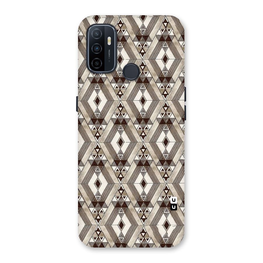 Brown Abstract Design Back Case for Oppo A32