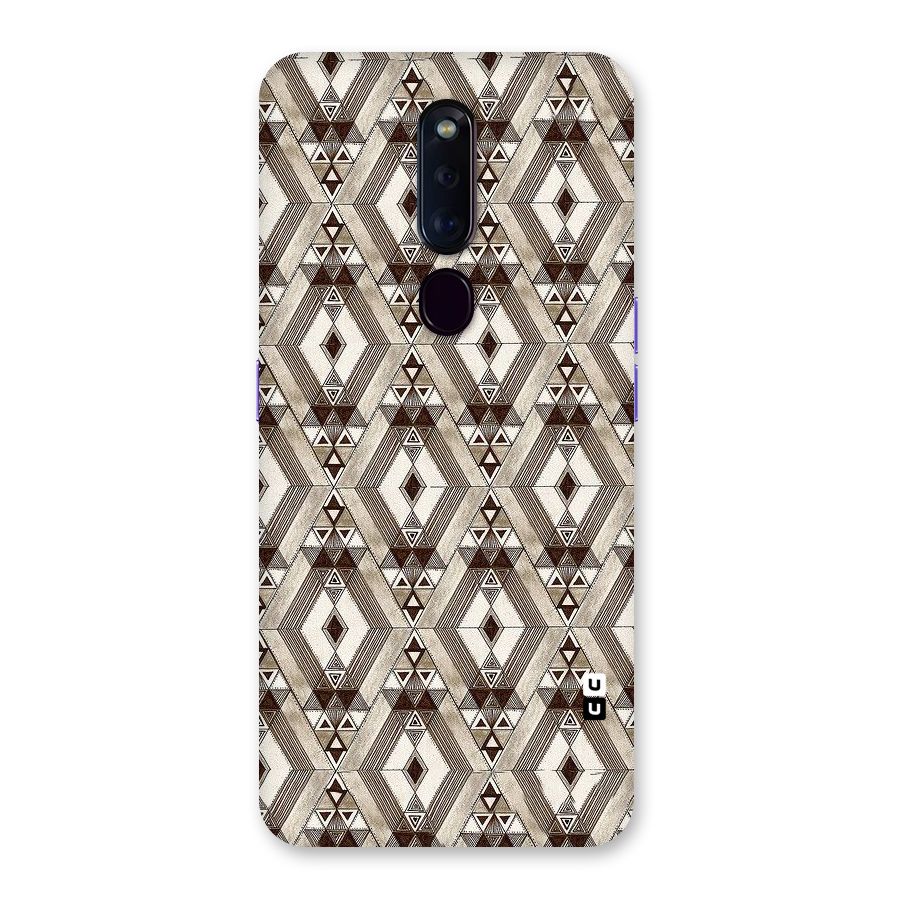 Brown Abstract Design Back Case for Oppo F11 Pro
