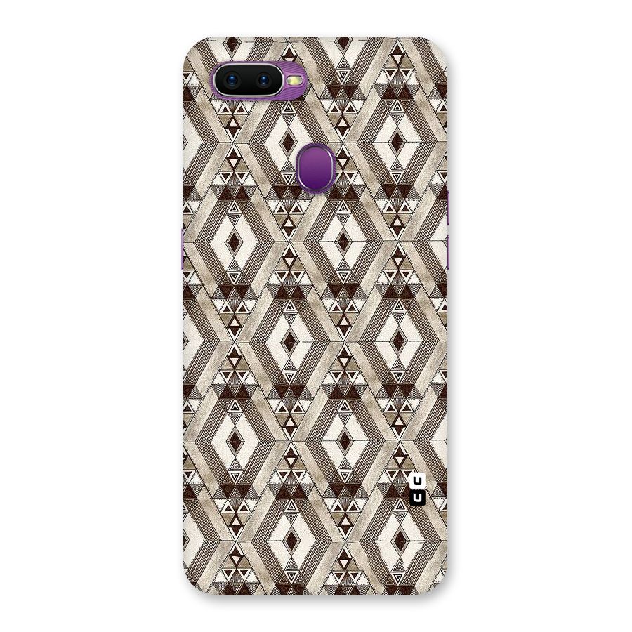 Brown Abstract Design Back Case for Oppo F9