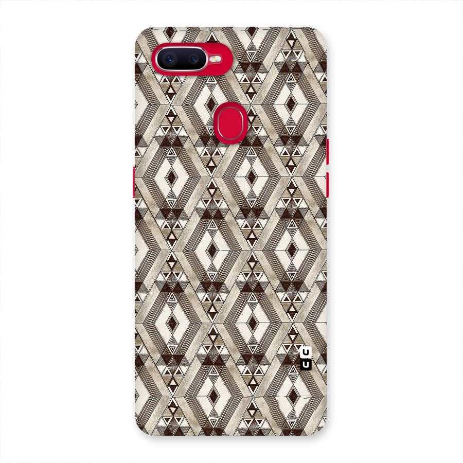 Brown Abstract Design Back Case for Oppo F9 Pro