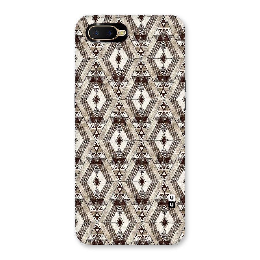 Brown Abstract Design Back Case for Oppo K1