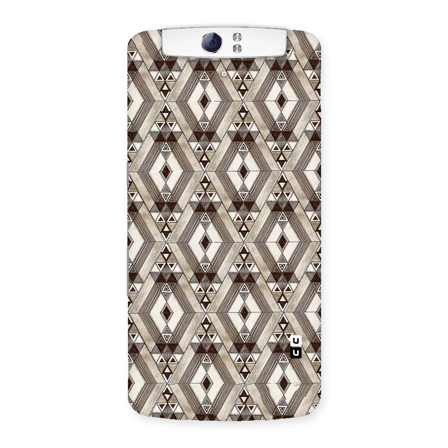 Brown Abstract Design Back Case for Oppo N1