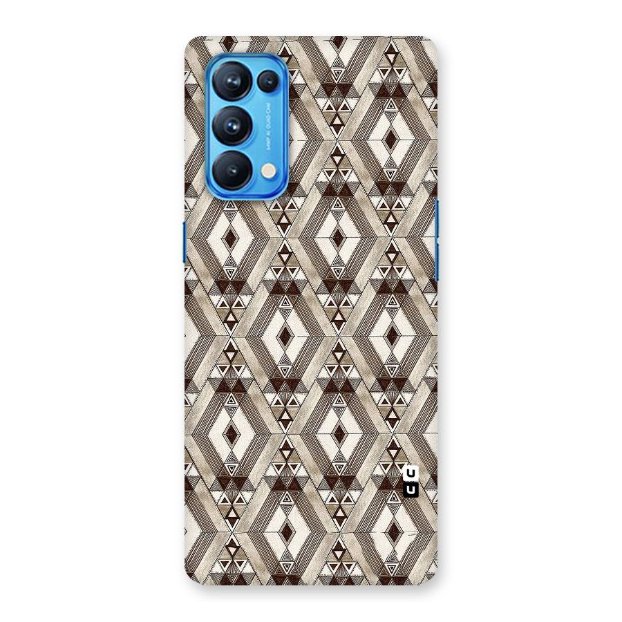 Brown Abstract Design Back Case for Oppo Reno5 Pro 5G